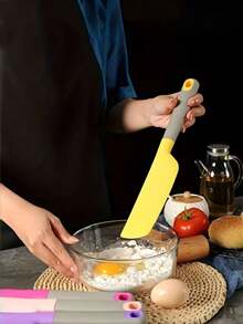 1 pieza Espátula de silicona extra grande - Resistente al calor, antiadherente, herramienta de cocina suave para cocinar, hornear, mezclar y raspar, raspador de mermelada de silicona, espátula grande para crema de pastel, herramienta de repostería - Multicolor - Ver 8