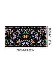 Cute Desktop Mouse Pad, Game Mouse Pad, Desktop Mouse Pad, Keyboard And Mouse Table Pad, Edge Stitching Table Pad With Rubber Base, Butterfly Mouse Pad (Black) - View 13