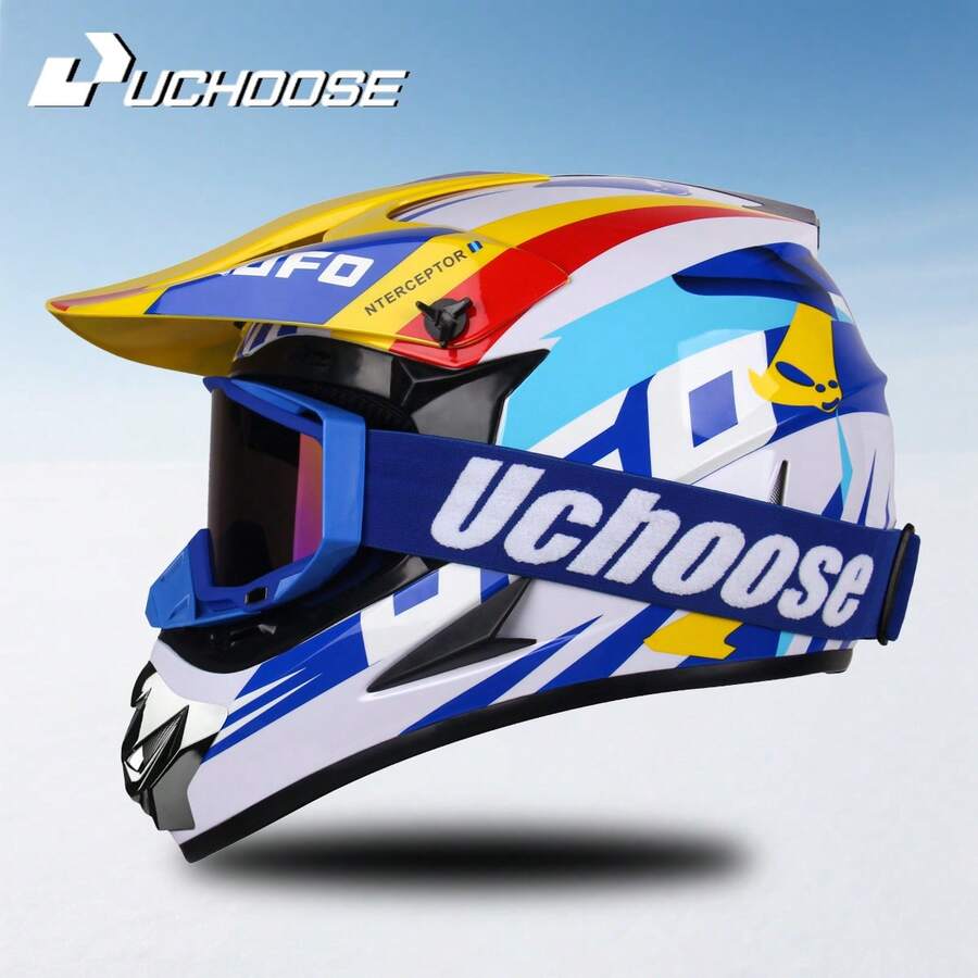 DOT Adult Female Men Helmets Motocross Kask Cross Downhill Soporte Casco Off Road Helmet Racing Classic Motorcycle Original - 白色UFO-風鏡 - 查看 1