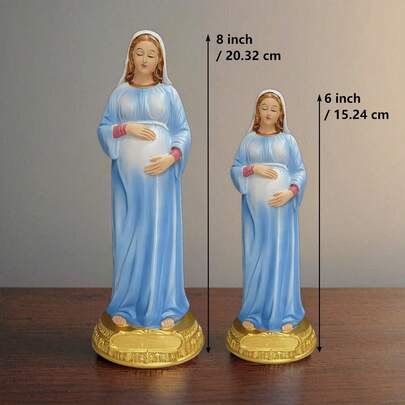 Mother Mary Statue, Virgin Mary Statue Elegant Home Decor, 6, 8 Inch Hand Painted Saint Mary Figurines Renaissance Collection