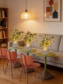 1pc LED Simulated Olive Branch Copper Wire Tree Light, Creative Home Decor To Create Holiday Atmosphere, Olive Branch LED Light With Small Fairy Lights, Artificial Green Tree Suitable For Modern Holiday Home Decor - Perfect For Wedding, Birthday Party, Cafe, Tabletop (Battery Operated) - Warm white light - View 3