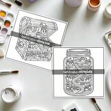 (Edición de lujo mejorada, papel grueso, 20.5 * 20.5cm) "Páginas para colorear del mundo oculto: 24 páginas de relajación", adecuado para parejas y familias, adecuado para fiestas, San Valentín, cumpleaños y otras festividades. Suministros de pintura y estudio, libros, libros para colorear, suministros de estudio, escuela, Navidad, Halloween, cumpleaños, regalos de vuelta a la escuela, libros para colorear, suministros de arte - Una pieza - Ver 4