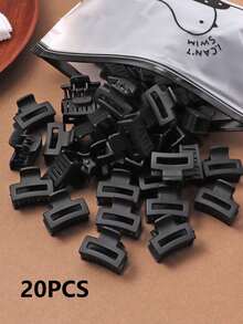 15/20/30/40个装黑色方形发夹，2.5厘米，小型发饰，发夹，发爪，学生发饰，女孩节日装扮配饰 - 彩色 - 查看 7