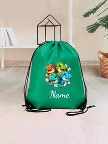 This Customized Drawstring Large Capacity Backpack Features A Dinosaur Print Pattern, Very Suitable For Sports Or Cycling. You Can Also Customize It With Your Name Or Holiday Greetings Printed On It. - Multicolor - View 7