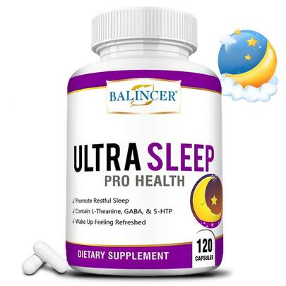 Super Sleep Supplement - Contains Magnesium, L-Theanine, GABA, Phellodendron Chinense Root Powder, S-HTP (S-Hydroxytryptophan) - Supports Restful Sleep - 120 Capsules