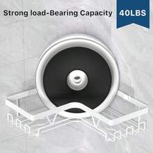 Corner Shower Caddy Shower Corner Shelf Organiser Bathroom Whitedll - White - View 5