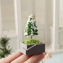1pc Miniature Plant Model, Potted Plant, 12 Inch Dollhouse Decor Accessory, Christmas Tree, Cherry Tree, Pine Tree Dollhouse, Miniature Scene Decoration Ornament, Miniature Plant Model, Christmas Decoration - Plant Model - View 8