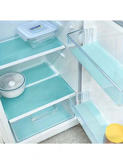 4片装高品质冰箱垫/衬垫 - 玉色，易于清洁，可水洗，耐用EVA材质，适用于冰箱冷冻室、搁架、橱柜，厨房必备，搁架衬垫