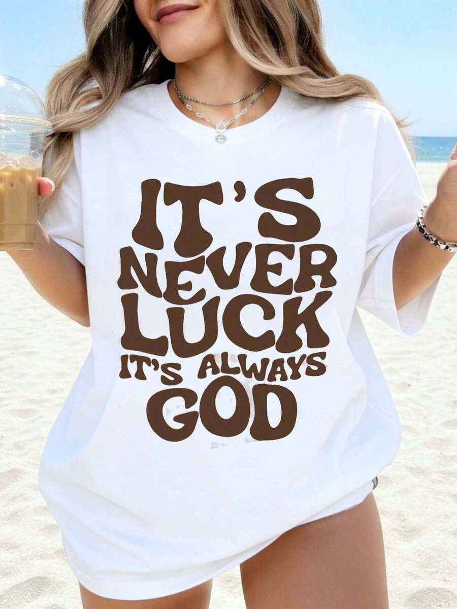 Black Floral Print Oversized T Shirt Women Summer Beach Casual Loose Fit Top With Three Quarter Sleeves And Round Neckline For Everyday Wear And Vacation Outfits - 白色 - 查看 1
