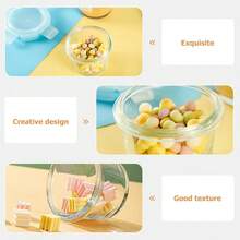 130ml Round Airtight Glass Food Storage Container With Snap Lock Lid, Leakproof & For Snacks, Food & Meal Prep - Multicolor - View 5
