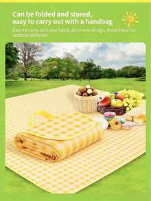 Thick Waterproof Picnic Mat, Portable Outdoor Camping Picnic Blanket, Foldable Ground Mat For Spring Outing, Suitable For Theme Parties And Daily Decoration, Can Be Used As Background Cloth Or Picnic Mat - A - View 4