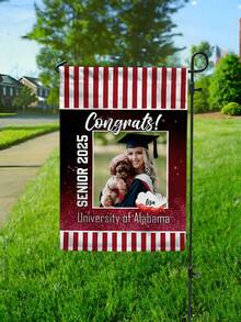 1pc Custom Photo Garden Flag,Personalized Graduation Gift,Customizable University Of Senior 2026 Flag,Custom Text And Image Graduation Banner,Graduation Season Gift,Graduate Gift For Her,Outdoor Yard Decor,Graduation Party Decor - Multicolor - View 14
