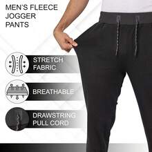 Men's 3-Pack Athletic Sweatpants With Pockets For Workouts - 黑色/炭灰色/海軍藍 - 查看 4