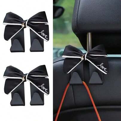 2 Adet Araba Koltuğu Arkası Çift Kanca, Yaratıcı Fiyonklu Araba Arka Koltuk Çift Kancası, Araba İç Aksesuarları