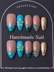 Bộ 10 miếng dán móng tay hình hạnh nhân, làm thủ công tại Châu Âu và Mỹ, màu hồng Y2K, kiểu Pháp với họa tiết chạm khắc 3D và vẽ tay họa tiết ngựa vằn. Kèm theo 1 miếng gel dẻo và 1 dũa móng. Hoàn hảo để sử dụng hàng ngày cũng như cho các buổi biểu diễn tại lễ hội âm nhạc Coachella, làm móng giả và các sản phẩm chăm sóc móng. - Hồng - Xem 2