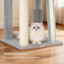 Hzuaneri Cat Tree For Indoor Cats, 48 Cm Cats Tower With Cat Scratching Post, Large Pentagonal Top Platform, One-Piece Scratching Board, Grooming Post - Light Grey - View 2