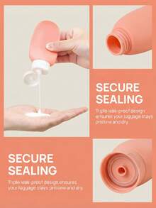 1/3/4个装旅行装可重复灌装瓶，挤压式设计，防漏，可重复使用的化妆品容器（带标签卡），适用于洗发水、沐浴露、乳液、旅行必备品、学习用品、露营、迷你度假用品，适合海滩、浴室、卧室，大容量，商务旅行、旅游 - 彩色 - 查看 4