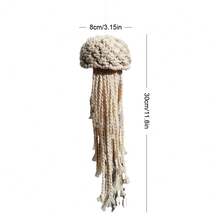 1pc Macrame Wall Hanging, Bohemian Handwoven Aerial Decor, Indoor Outdoor Tassel Ornament, Suitable For Various Scenes - Beige - View 10