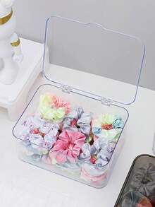 Hộp đựng trang sức bằng acrylic trong suốt, có thể xếp chồng lên nhau, có nắp gập, chống bụi, dùng để đựng kẹp tóc, băng đô, dây buộc tóc, ghim cài tóc và các phụ kiện nhỏ, thích hợp cho bàn trang điểm, tủ quần áo, phòng tắm, hoặc làm quà tặng. - Trong sáng - Xem 11