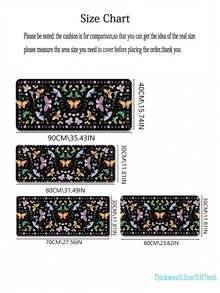 Cute Desktop Mouse Pad, Game Mouse Pad, Desktop Mouse Pad, Keyboard And Mouse Table Pad, Edge Stitching Table Pad With Rubber Base, Butterfly Mouse Pad (Black) - View 9