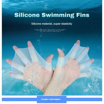Equipo de natación de silicona para esnórquel, guantes de palma media para adultos y niños, guantes con dedos de aleta para natación estilo libre