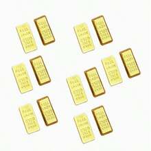 5pcs/Pack Solid Mini Gold Ingot, Tiny Gold Brick Sand, Gold Ingot Decor, Housewarming & Wedding Gift, Creative Gold Brick Ornament, 4 Styles Available Office Desk Desk Office Supplies Office Decor Office Desk Accessories Desk Accessories Office Accessories - Multiple - View 2