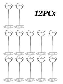 Metal Note Clip Desktop Card Holder Heart Shape Place Card Holder Wedding Party Label Clip Bulk Wholesale - View 8