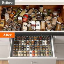 Spice Drawer Organiser Spice Rack For Inside Drawer Adjustable Seasoning Jars Storage Tray For Cupboard Acrylic Drawers Shelf For Kitchen Countertop Cabinet 3 Ties 6 Pack Plastic Cleargtt - Clear - View 6