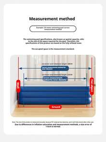 1pc Inflatable Swimming Pool, Square Multi-Layer, Provides Multiple Sizes, Suitable For Garden Swimming, Summer Pool Parties, Family Gatherings And Water Games. Inflator Pump Needs To Be Purchased Separately - Blue and White Swimming Pool - View 9