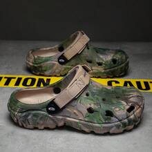 Men's Casual Slip-On Sandals, Non-Slip Beach Mules, Summer - Khaki - View 3