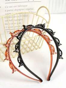 1/2条新款韩版镂空编织发带，刘海夹发饰，女士配饰，美发工具，美容配饰，卷发配饰，适合秋季，旅行发带 - 彩色 - 查看 12