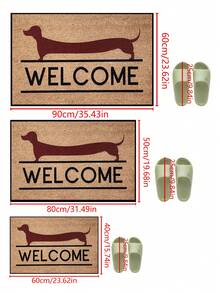 1pc Funny Sausage Dog "Welcome" Printed Doormat, Yellow Minimalist Short Plush Quick-Drying Non-Slip Washable Entrance Mat, Suitable For Kitchen, Bathroom, Dining Room, Hallway, Party, All Seasons - 1PC - View 9