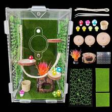 Acrylic Jumping Spider Enclosure, Reptile Enclosure, Bug Habitat, Small Tree Dwelling Reptiles, Arboreal Tarantula Enclosure, Spider Terrarium Kit, Plastic Terrarium4. Inch X 4. Inch X 8 Inch - A1 - View 2