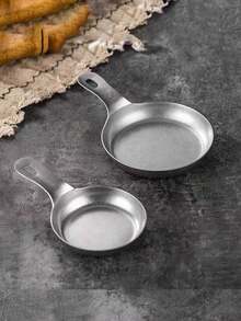 1pc Retro 304 Stainless Steel Sauce Dish With Handle, Western Style Condiment Cup, Kitchen Soy Sauce Vinegar Dipping Plate - Silver - View 5