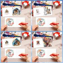 6pcs Diamond Painting Greeting Cards, Cartoon Character Themed Patterns, Paper Material With Round & Asymmetrical Diamond Dots, Suitable For Women's Day, Birthday, Holiday Party Blessings - View 4