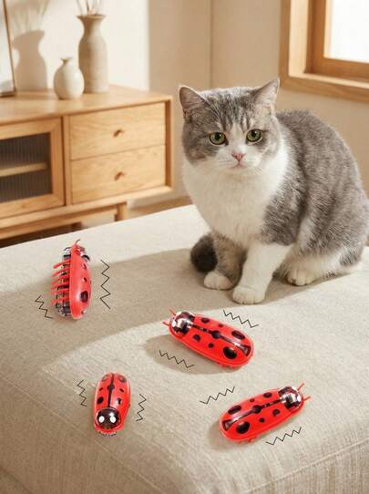 PETSIN 1个自动扑翼互动猫玩具（颜色随机）