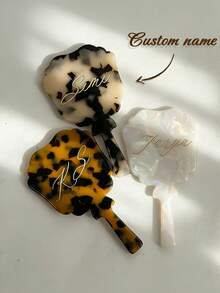 个性化化妆镜，迷你定制手持镜，便携式化妆镜，女士个性化口袋镜，适用于居家、旅行、化妆包、婚礼、伴娘礼物，多功能装饰 - 彩色 - 查看 7