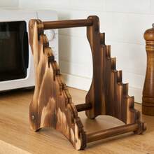 Wooden Knife Block Without Knives Practical Fixed Knife Display Stand For Kitchen Countertop - Reddish Brown - View 5