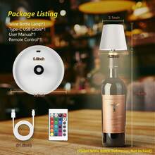 Wireless Bottle Lamp,RGB LED Bottle Light With Remote Dimmable;Gifts - 白色-1pc - 查看 3