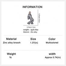 1件趣味人物珐琅胸针，电视节目主题，松树图案，翻领别针，背包装饰，时尚饰品，朋友礼物 - 灰色 - 查看 10