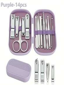 Juego de cuidado de manicura y pedicura profesional, juego de cuidado personal para mujeres, juego de cuidado de los pies (incluye herramienta para eliminar la cera de los oídos, cortaúñas, herramientas de manicura), bolsa de viaje unisex, regalo para amigos, familiares y padres - Ver 5