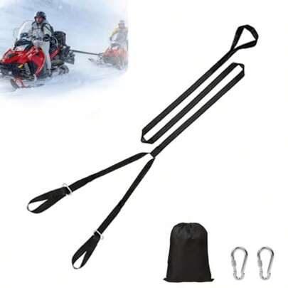 14 FT Heavy-Duty Snowmobile Tow Strap Durable Tow Rope With Stainl Steel  Hooks For S Snowmobile ATV Emergency Safety Accories Kit