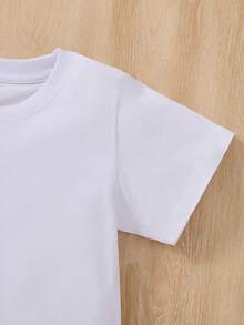 Boys' Cotton Round Neck T-Shirt, Casual And Comfortable Spring And Summer Short-Sleeved Printed Top - trắng - Xem 5