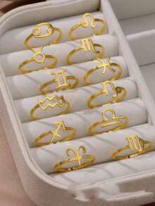 1 chiếc nhẫn ngón chân bằng bạc Sterling S925 có thể điều chỉnh kích thước, thiết kế tối giản 12 con giáp, quà tặng cho kỳ nghỉ hè, hẹn hò ở bãi biển, phụ kiện dự tiệc thường ngày. - Vàng - Xem 2