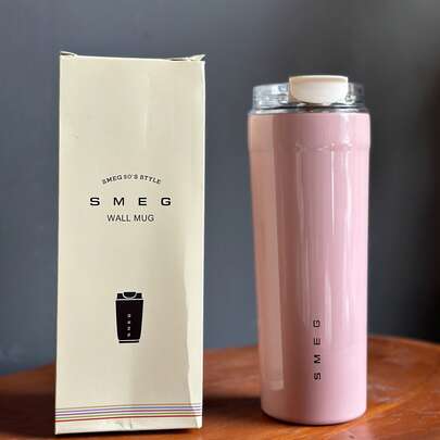Smeg 550ml Semg Portable Insulated Coffee Mug 304 Stainless Steel Tumbler Cup Vacuum Office & Travel Leak-Proof Thermal Tumbler Car Cup Long-Lasting Insulation Stylish Design