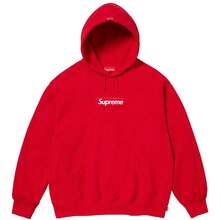 Supreme FW23 Fall/Winter Collection WEEK16 Box Logo Hooded Sweatshirt, Solid Color Logo Pullover Fleece Hooded American Style  Sweatshirt, Unisex - Red - View 2