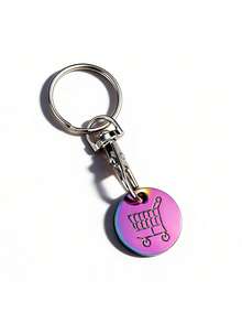 1/5/10 piezas Moneda de metal de carrito de compras de supermercado con logotipo, llavero creativo e interesante con cierre de langosta, regalos para madre, padre, graduación y maestro - Multicolor - Ver 10