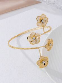 1 chiếc vòng tay ôm sát cơ thể kiểu tối giản, dây đeo tay hai lớp màu vàng thời trang mới có thể điều chỉnh, quà tặng cho kỳ nghỉ biển. - Vàng - Xem 3