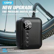 Carsun Mini Air Compressor Pump, Handheld Size 150g, Digital Display, 150PSI Rapid Inflation For Car/Bicycle, USB Rechargeable, Black - Wireless Digital Display - View 2