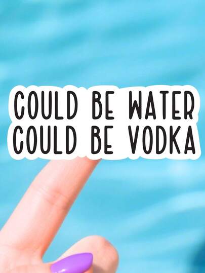 1 PIEZA Etiqueta engomada humorística para botella de agua "Podría ser agua, podría ser vodka" - Etiqueta adhesiva para vajilla, material plástico, perfecta para la oficina y el uso diario, autoadhesiva, de un solo uso, resistente a la decoloración, perfecta para portátiles, botellas de agua, coches